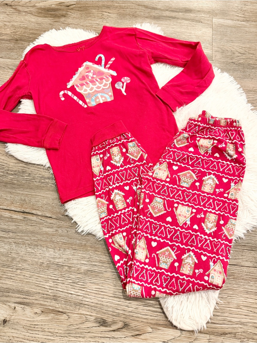Gymboree Christmas Pajamas Gingerbread Girls 14 Cotton